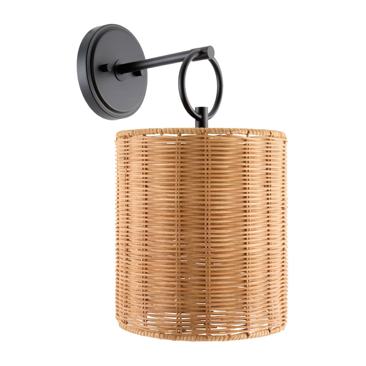 Modern European furniture - Drum Rattan Shade Wall Lamp - www.oroa.com | Oroa.com