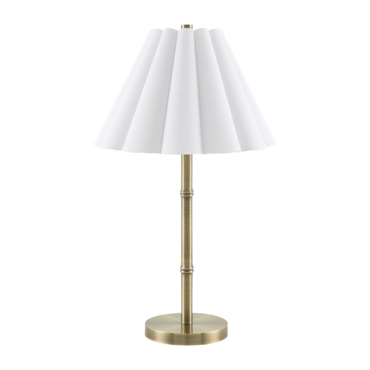 White Scalloped Linen Table Lamp | Oroa.com
