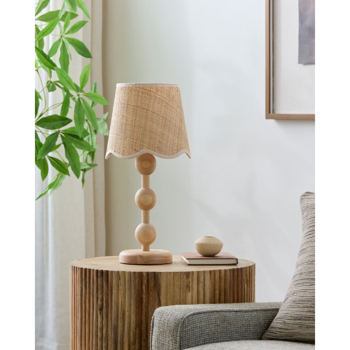 Modern European furniture - Seagrass Shade Rubberwood Table Lamp - www.oroa.com | Oroa.com
