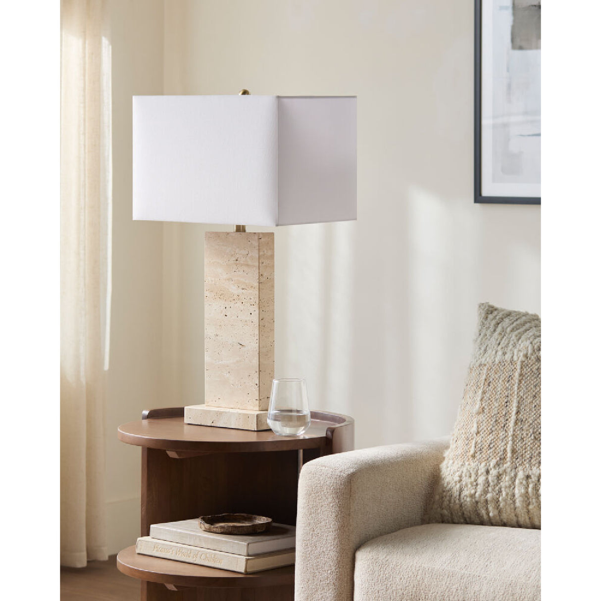 Rectangular Brushed Marble Table Lamp | Oroa.com