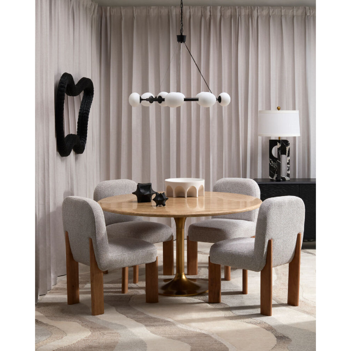 Geometrical Black Marble Table Lamp | Oroa.com