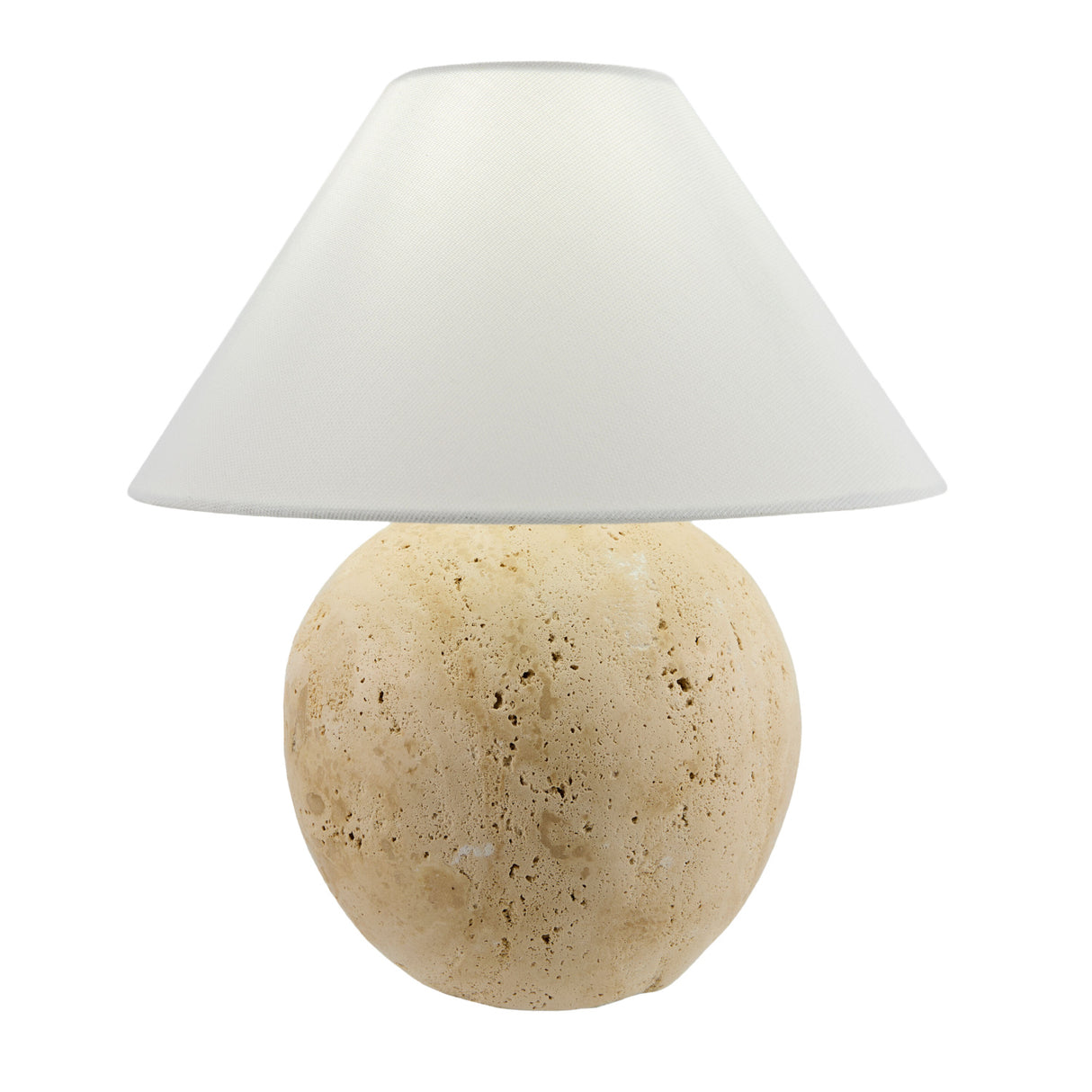 Modern European furniture - Brown Travertine Linen Table Lamp - www.oroa.com | Oroa.com