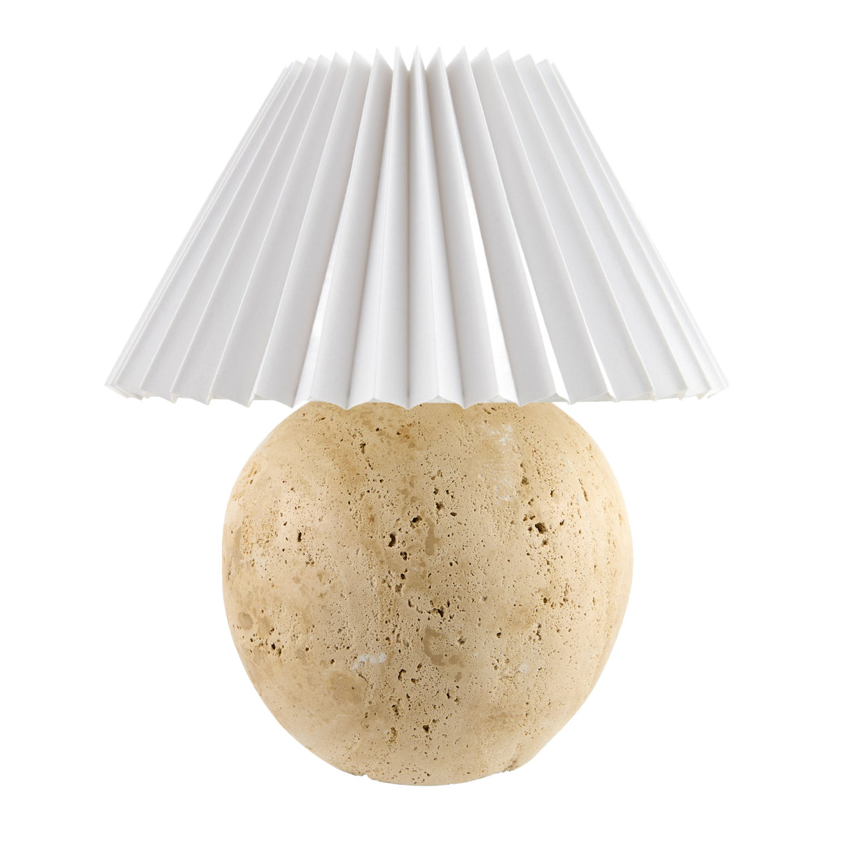 Modern European furniture - Travertine Pleated Linen Table Lamp - www.oroa.com | Oroa.com