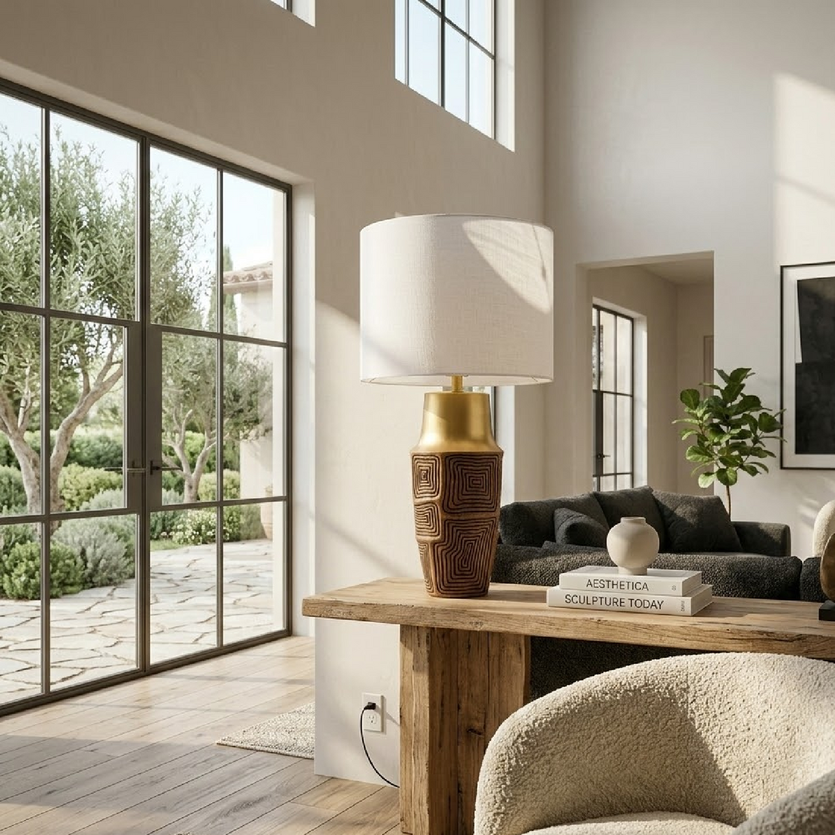 Painted Gold Accent Table Lamp | Oroa.com