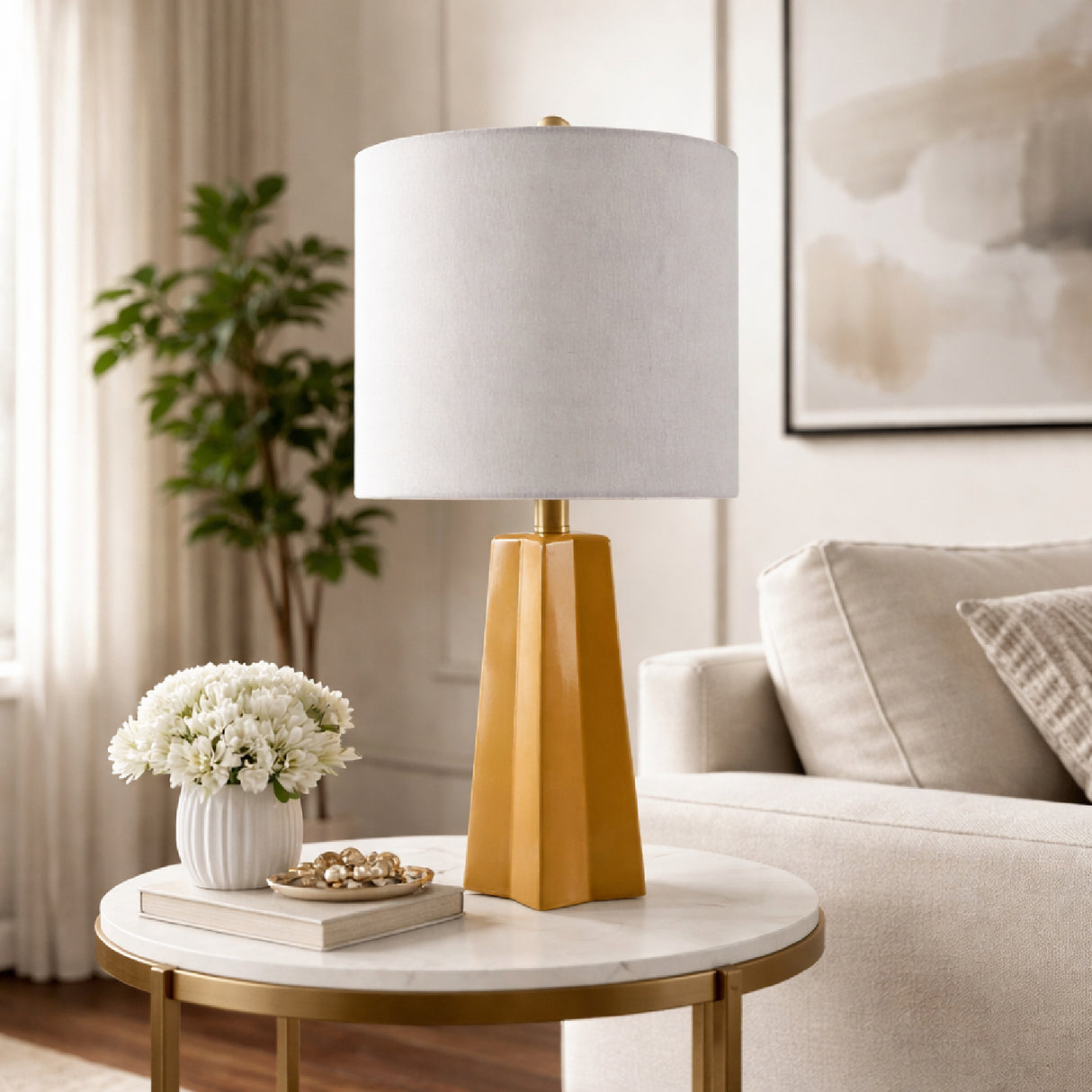 Modern European furniture - Faceted Ceramic Accent Table Lamp - www.oroa.com | Oroa.com