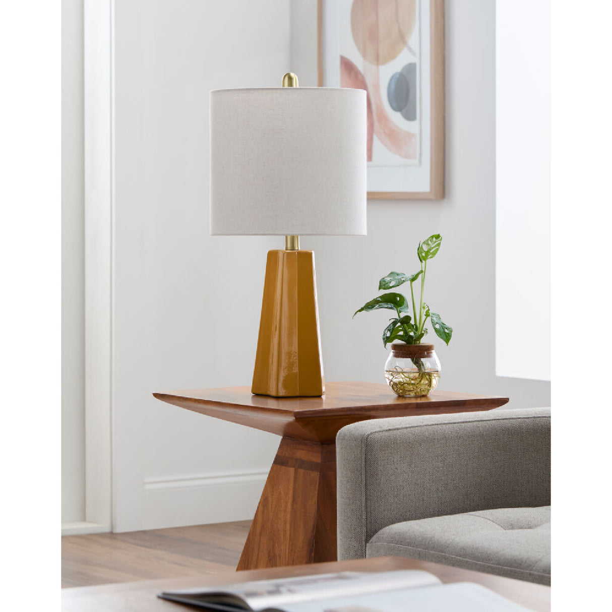 Modern European furniture - Faceted Ceramic Accent Table Lamp - www.oroa.com | Oroa.com