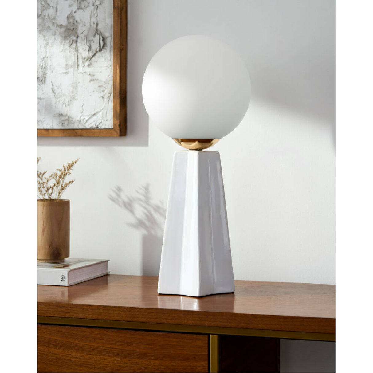 White Glass Globe Table Lamp | Oroa.com