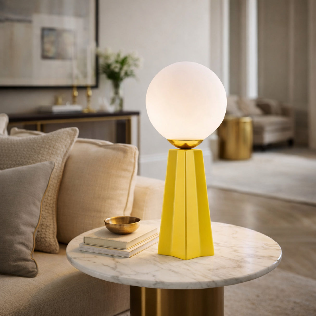 White Glass Globe Table Lamp | Oroa.com