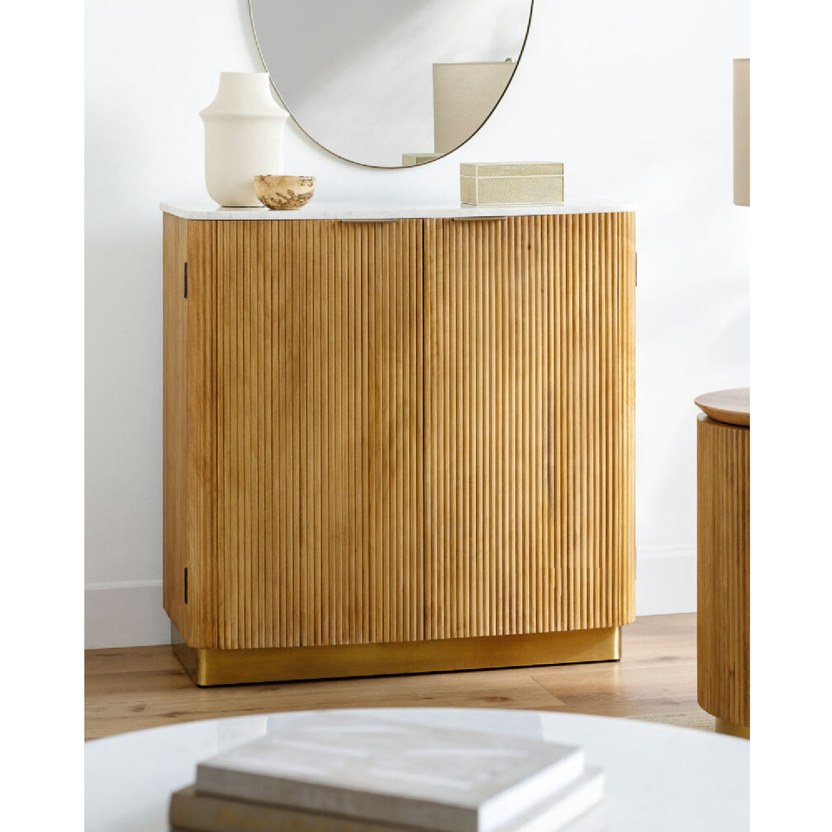 Modern European furniture - Reeded Wood 2-Door Cabinet - www.oroa.com | Oroa.com