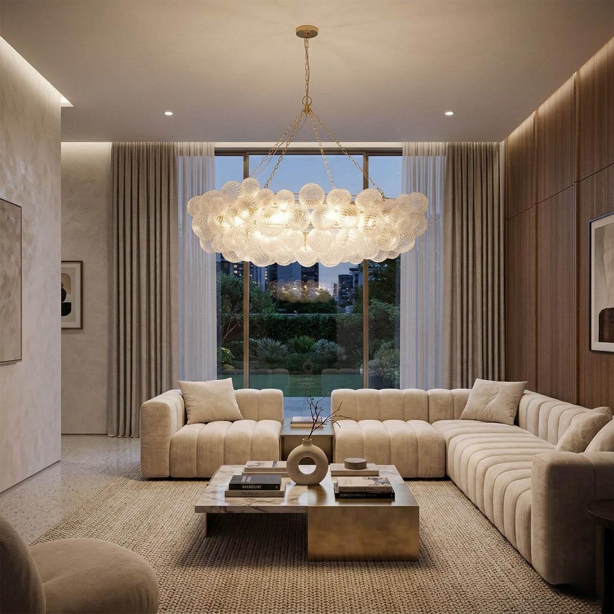 Etched Glass Orbs Chandelier | Oroa.com