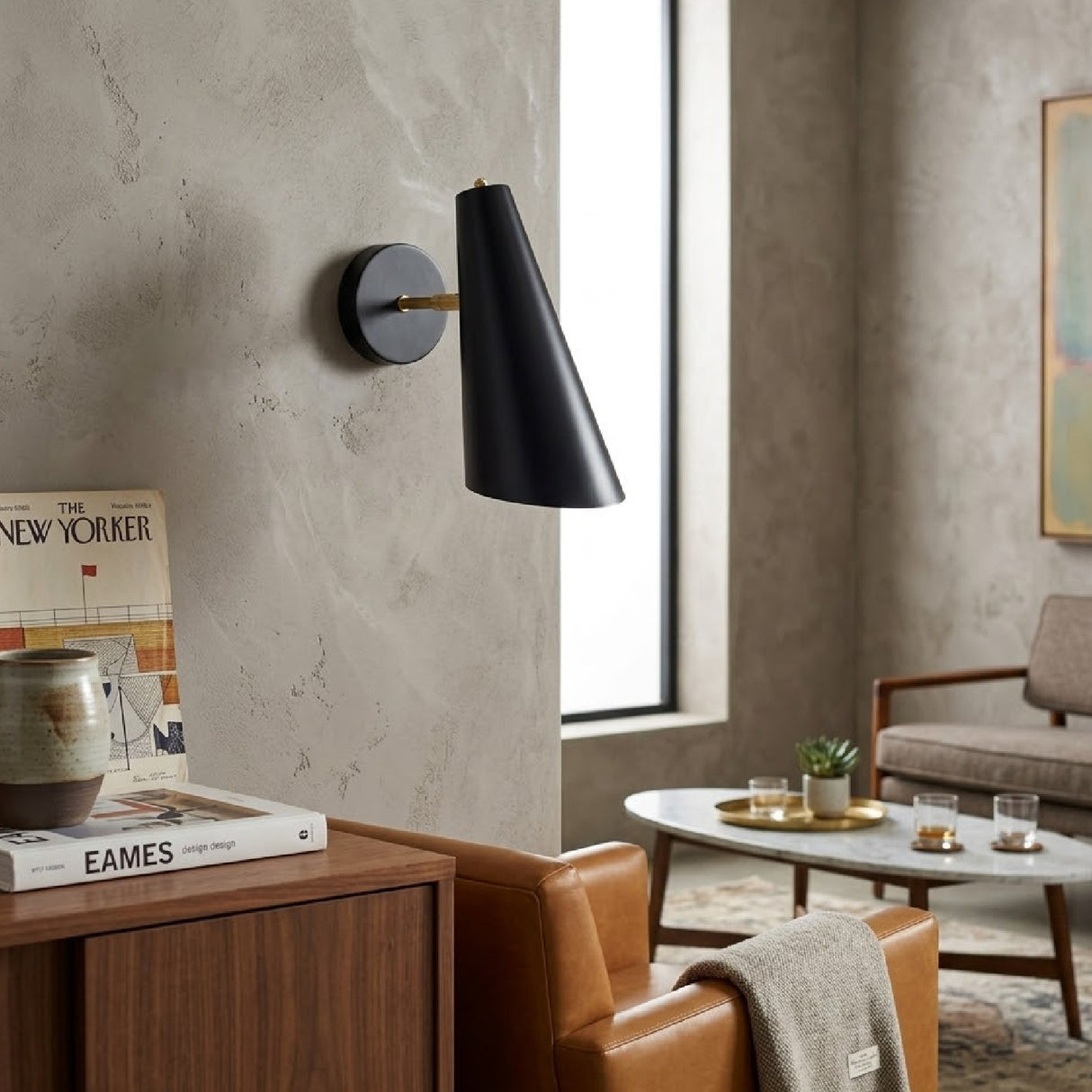 Modern European furniture - Conical Black Iron Wall Lamp - www.oroa.com | Oroa.com