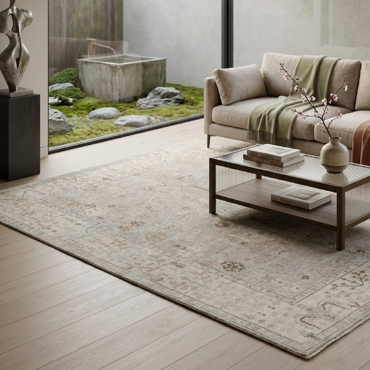 Modern furniture - Antique Wash Wool Fringed Carpet - www.oroa.com | Oroa.com