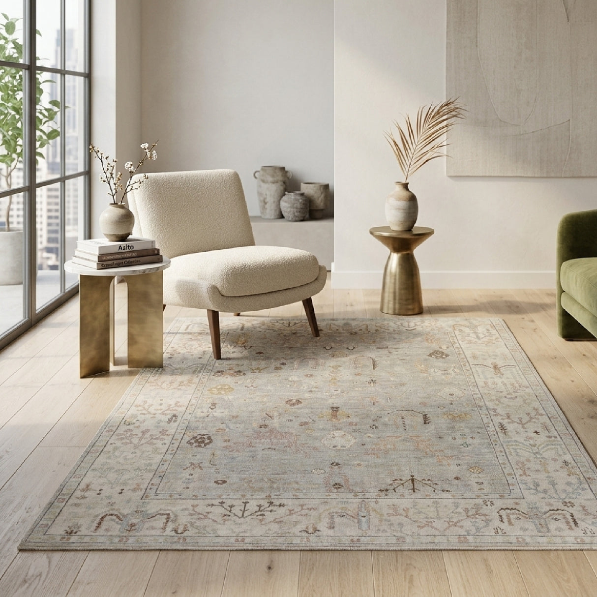 Modern furniture - Antique Wash Wool Fringed Carpet - www.oroa.com | Oroa.com