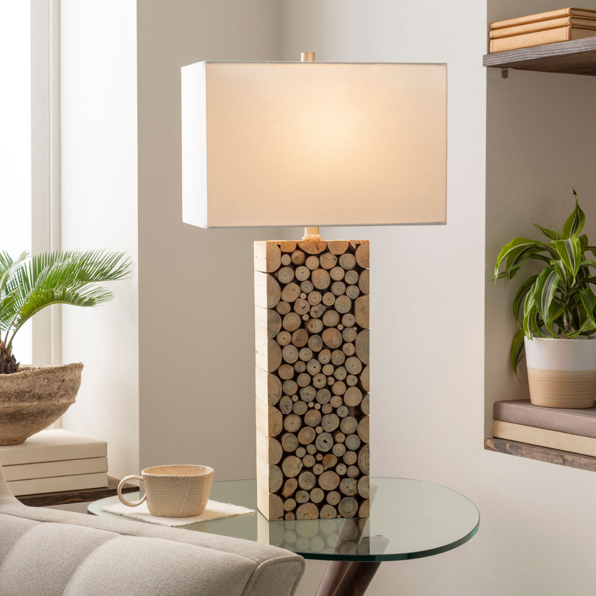 Modern European furniture - Natural Wood Stack Table Lamp - www.oroa.com | Oroa.com