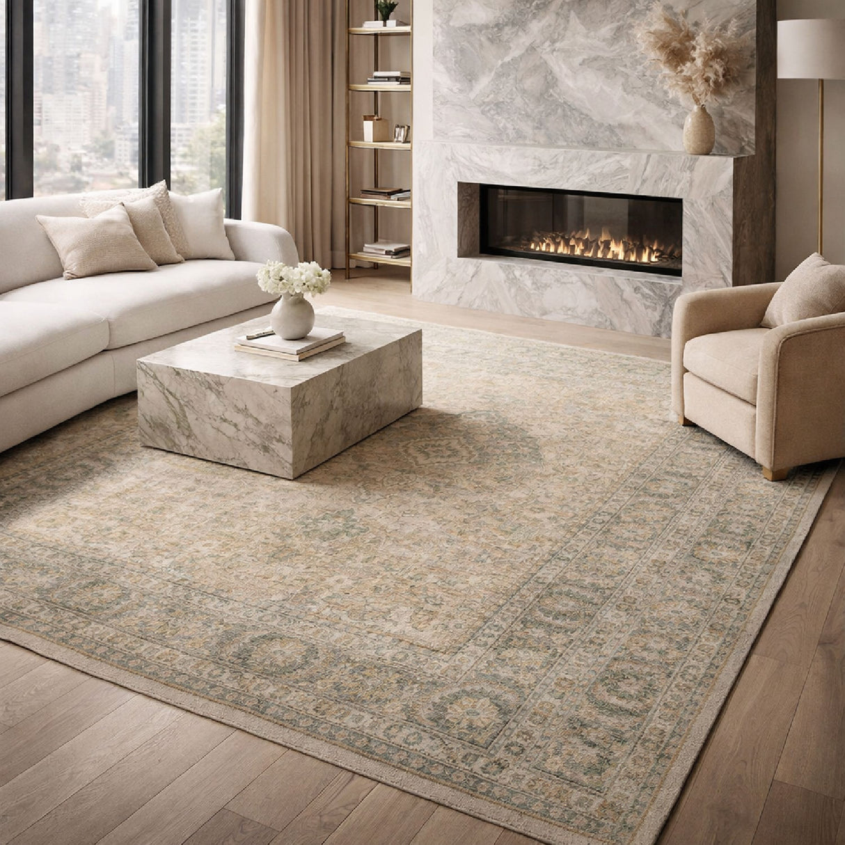 Modern furniture - Wool Floral Print Carpet - www.oroa.com | Oroa.com