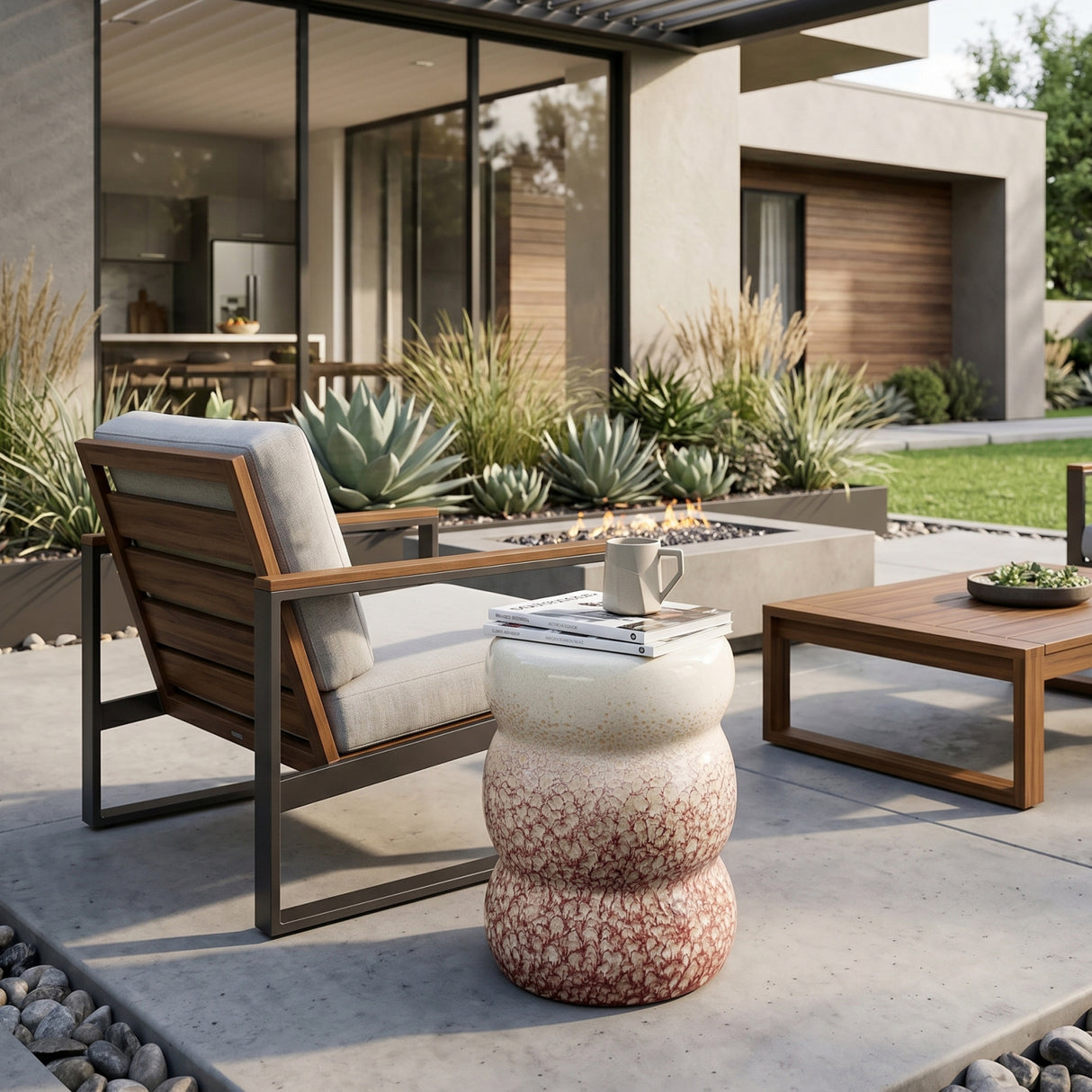 Modern European furniture - Layered Glazed Ceramic Garden Stool - www.oroa.com | Oroa.com