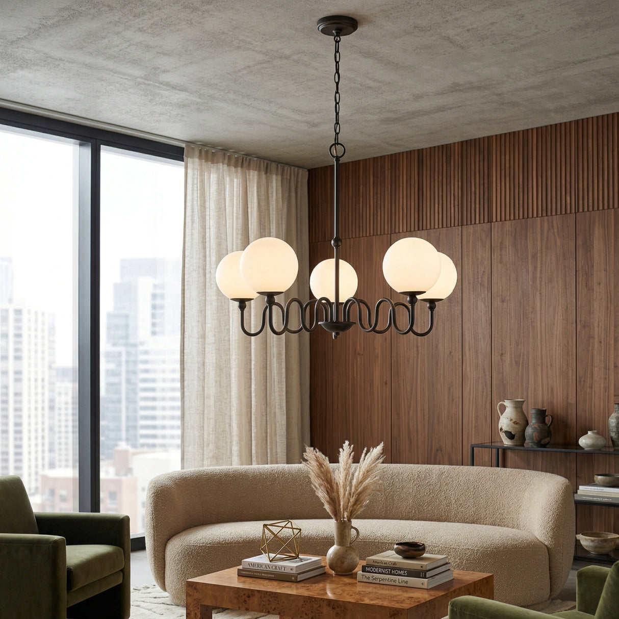 Modern European furniture - Wavy Iron 5-Light Chandelier - www.oroa.com | Oroa.com