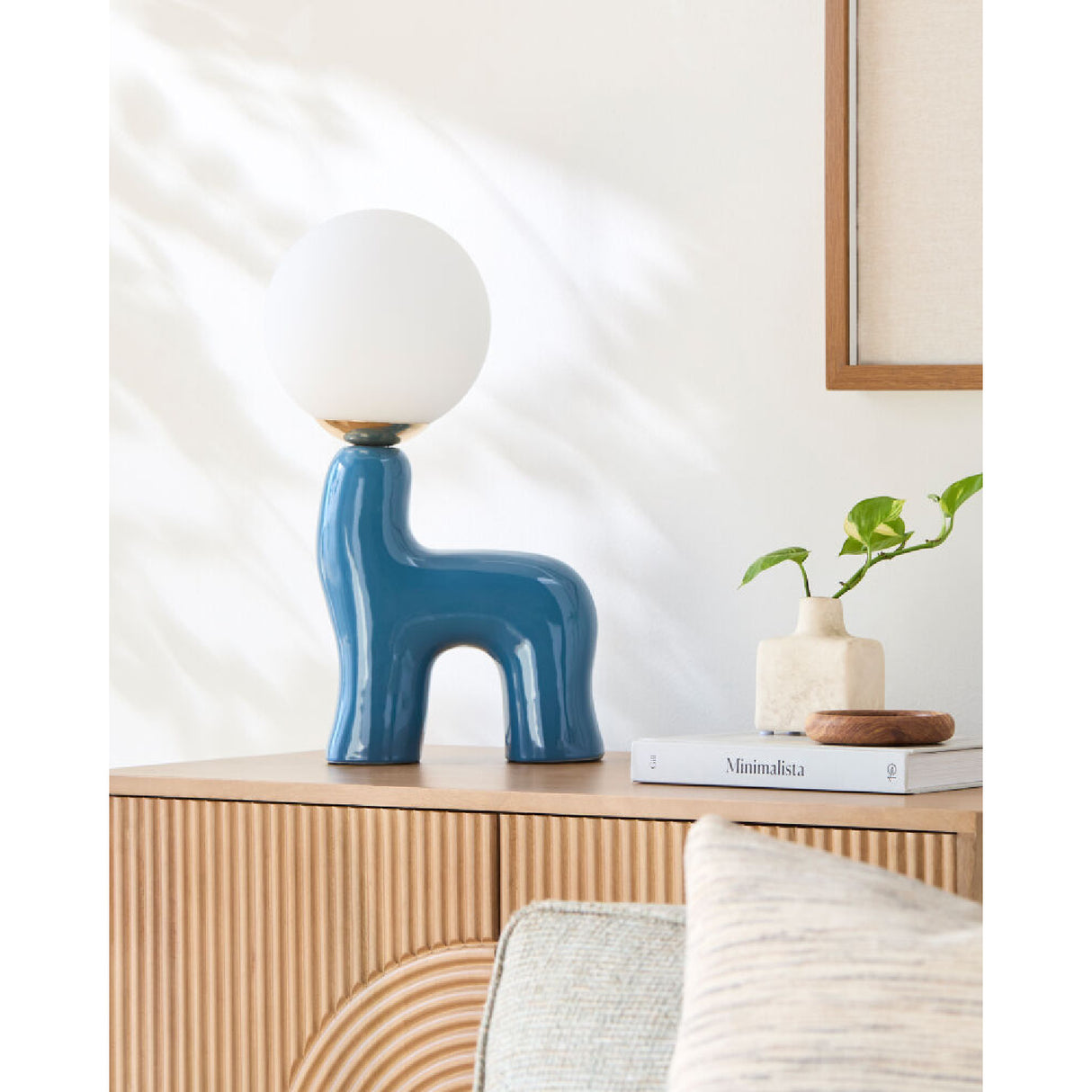 Modern European furniture - White Glass Sculptural Table Lamp - www.oroa.com | Oroa.com