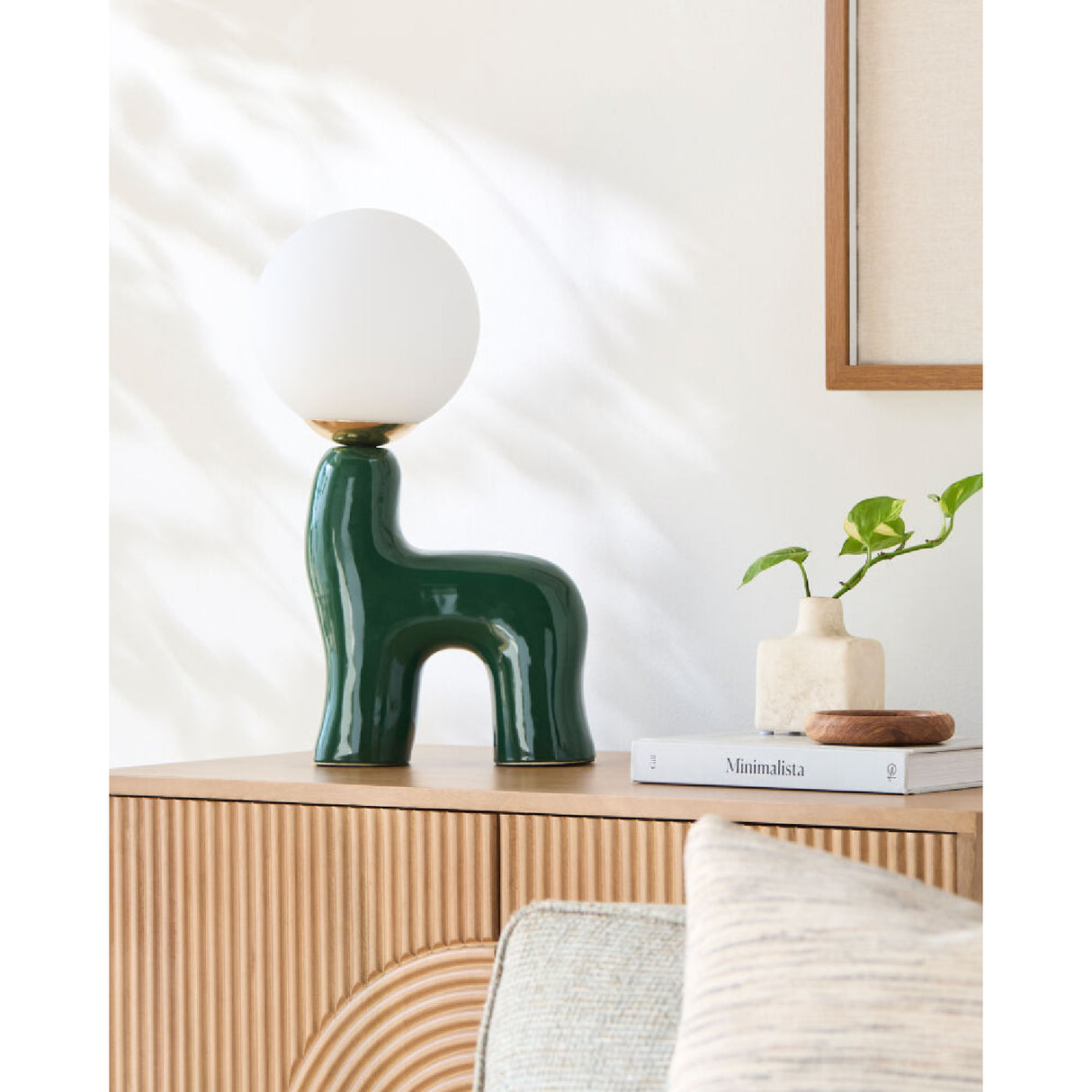 Modern European furniture - White Glass Sculptural Table Lamp - www.oroa.com | Oroa.com