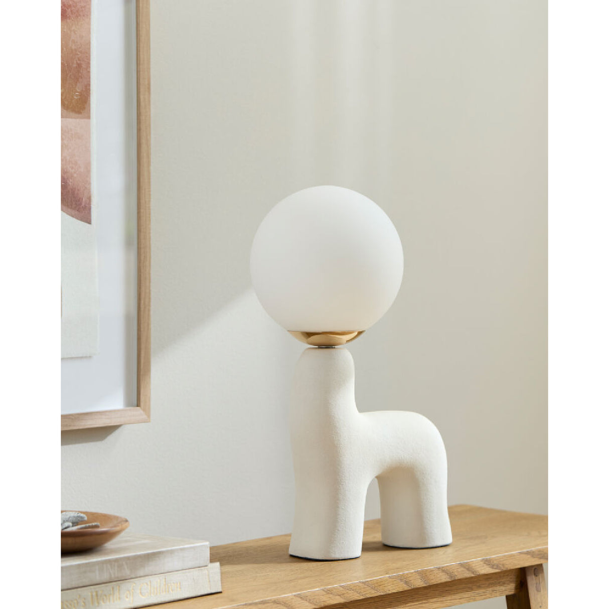 Modern European furniture - White Glass Sculptural Table Lamp - www.oroa.com | Oroa.com