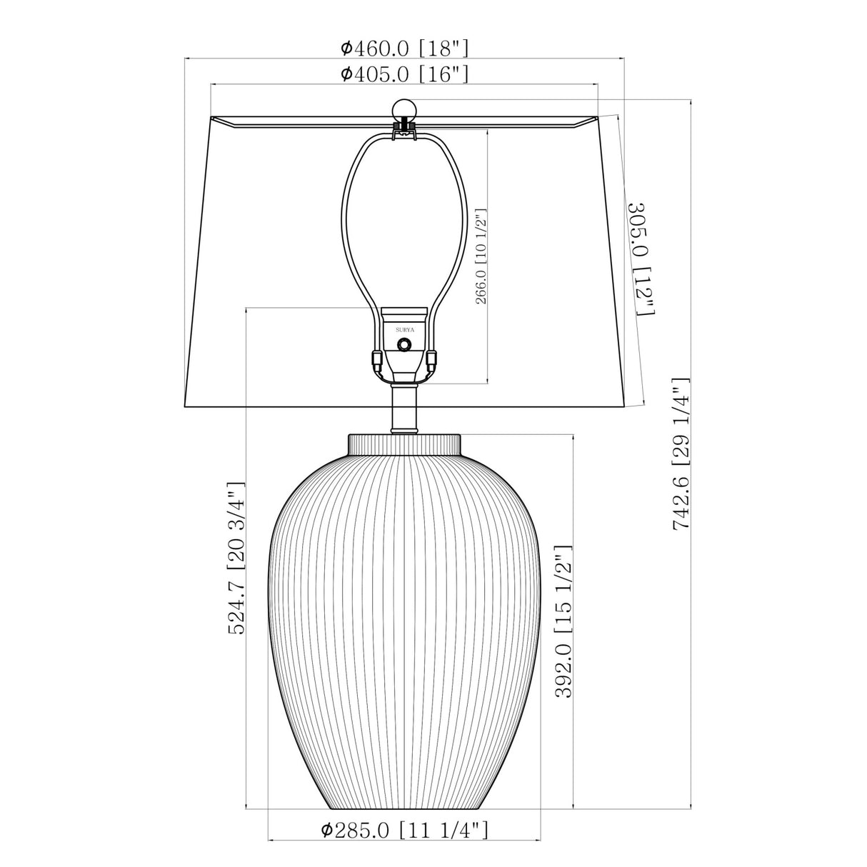 Striped Ceramic Accent Table Lamp | Oroa.com
