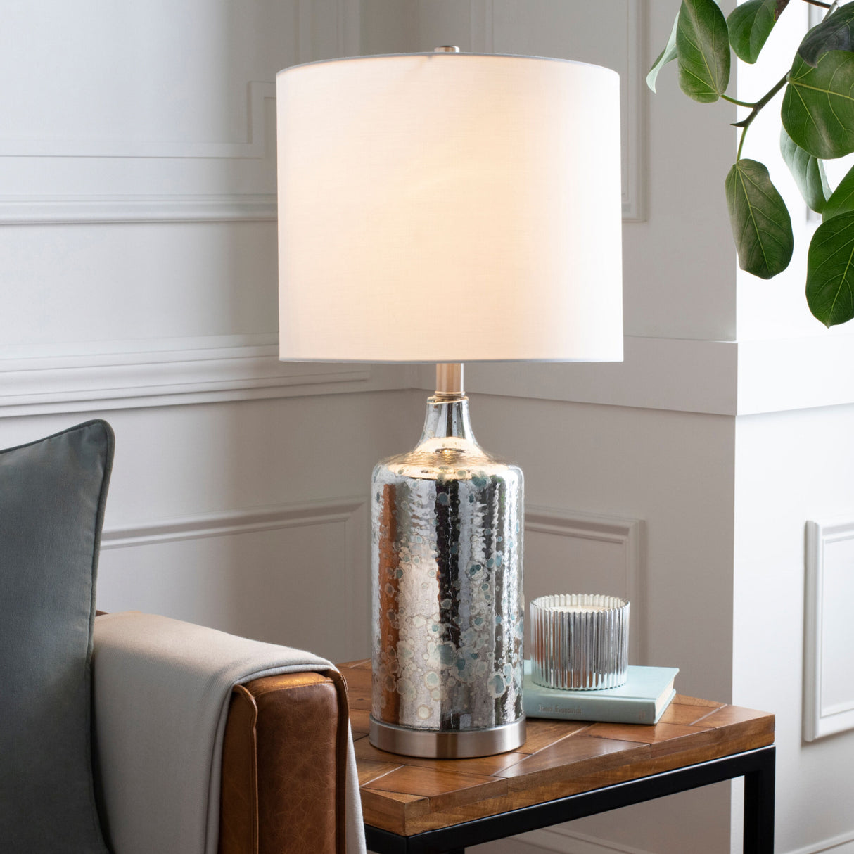 Modern European furniture - Antiqued Metallic Accent Table Lamp - www.oroa.com | Oroa.com