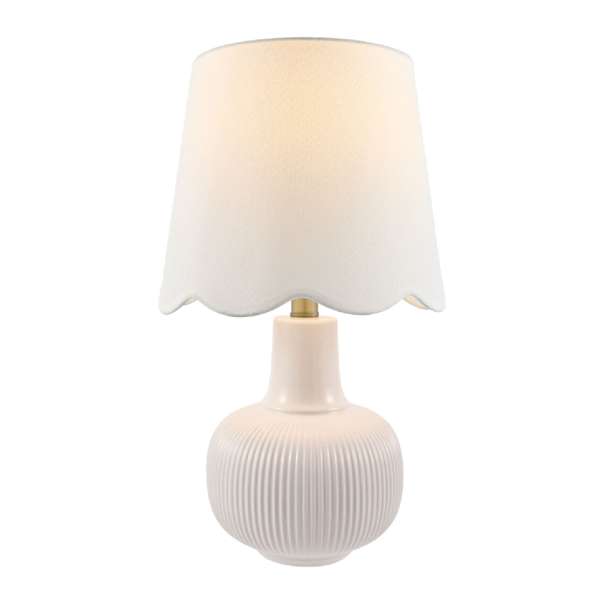 Modern European furniture - Scalloped White Linen Table Lamp - www.oroa.com | Oroa.com