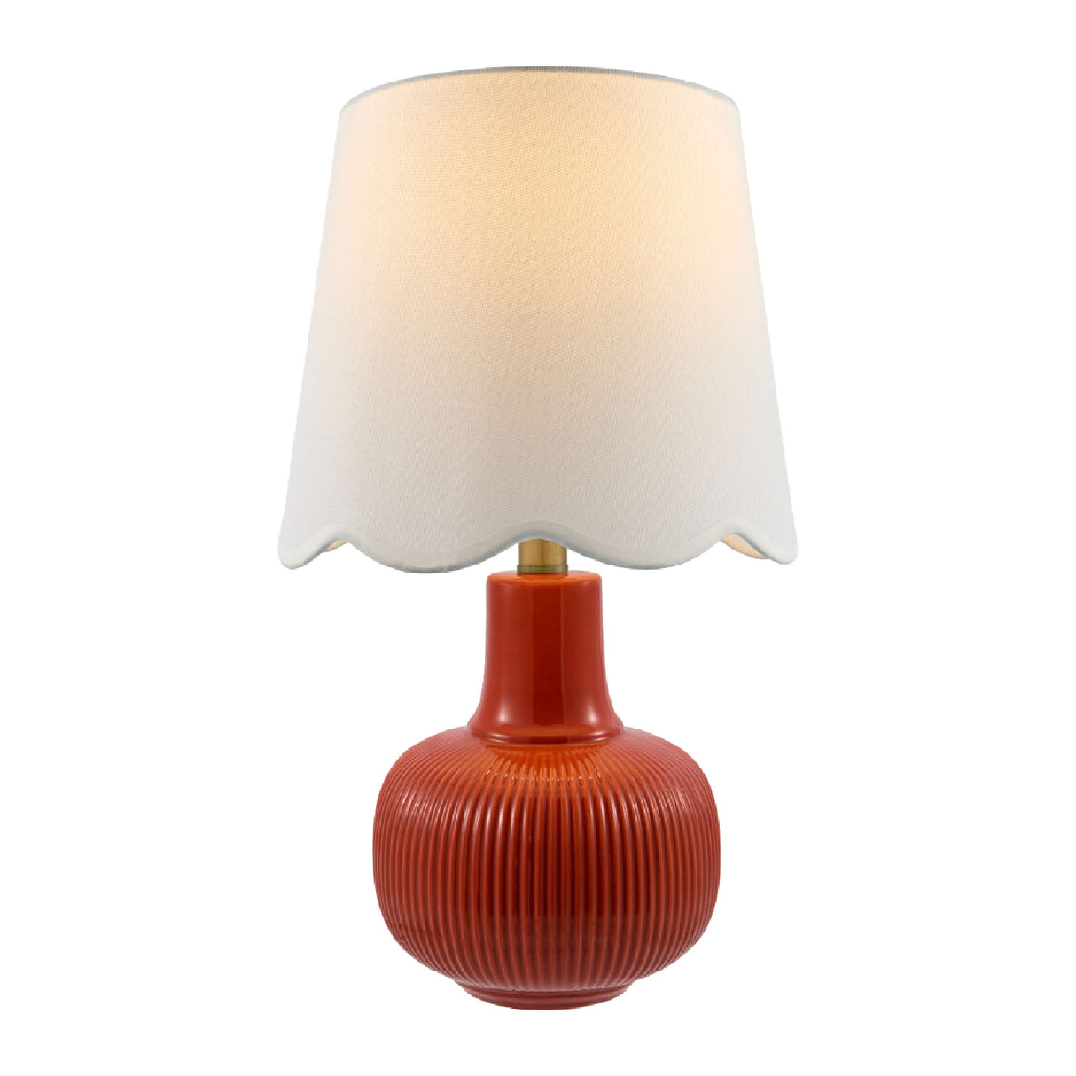 Modern European furniture - Scalloped White Linen Table Lamp - www.oroa.com | Oroa.com