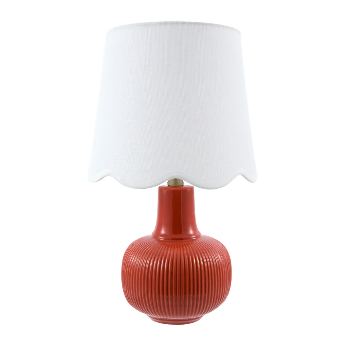 Modern European furniture - Scalloped White Linen Table Lamp - www.oroa.com | Oroa.com