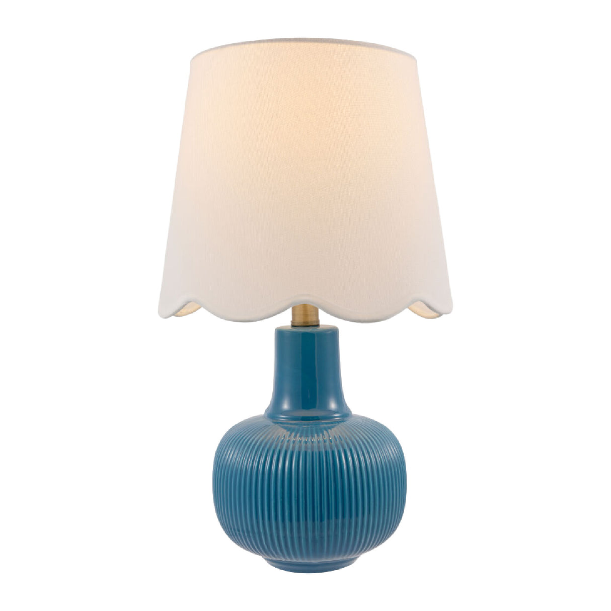 Modern European furniture - Scalloped White Linen Table Lamp - www.oroa.com | Oroa.com