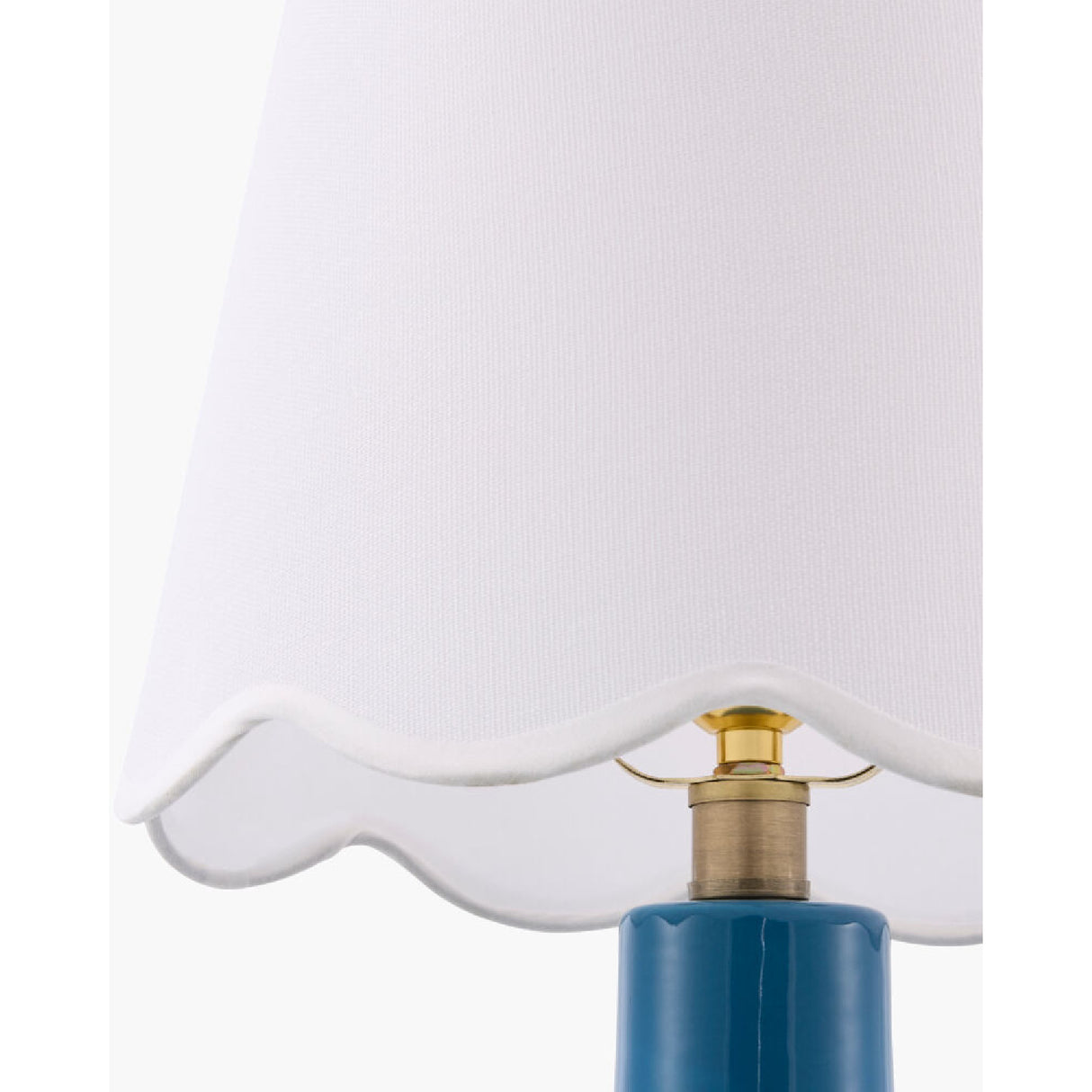 Modern European furniture - Scalloped White Linen Table Lamp - www.oroa.com | Oroa.com
