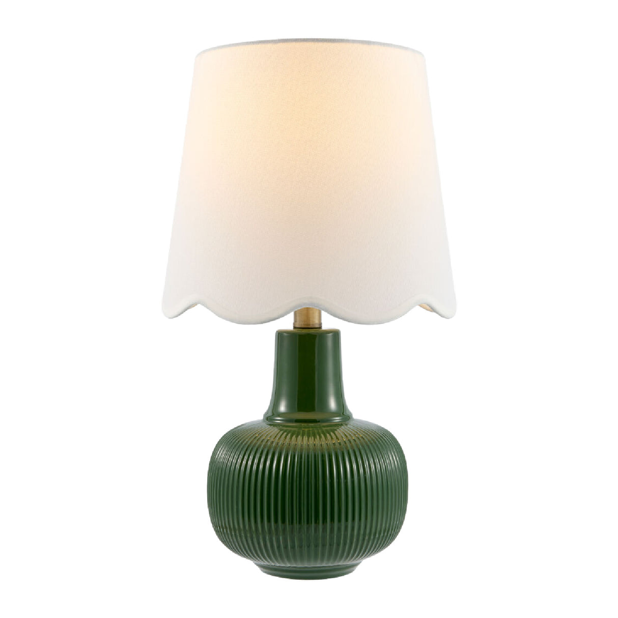 Modern European furniture - Scalloped White Linen Table Lamp - www.oroa.com | Oroa.com