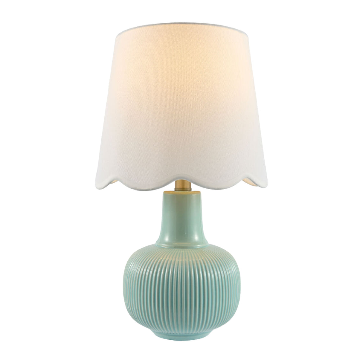 Modern European furniture - Scalloped White Linen Table Lamp - www.oroa.com | Oroa.com
