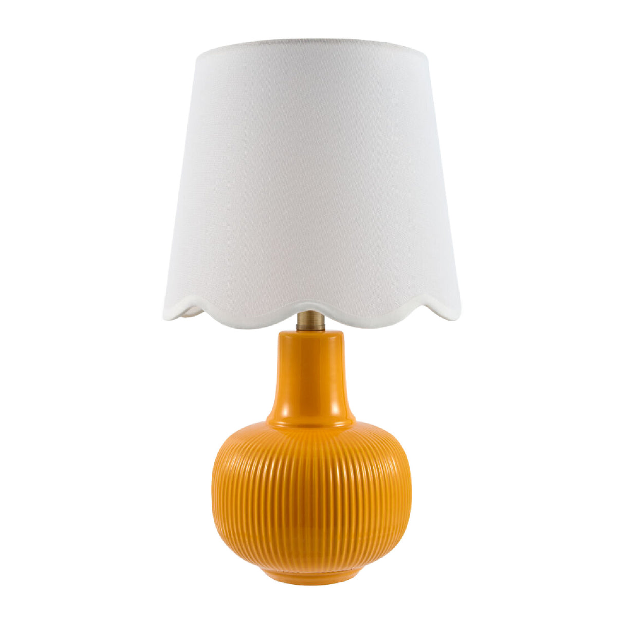 Modern European furniture - Scalloped White Linen Table Lamp - www.oroa.com | Oroa.com