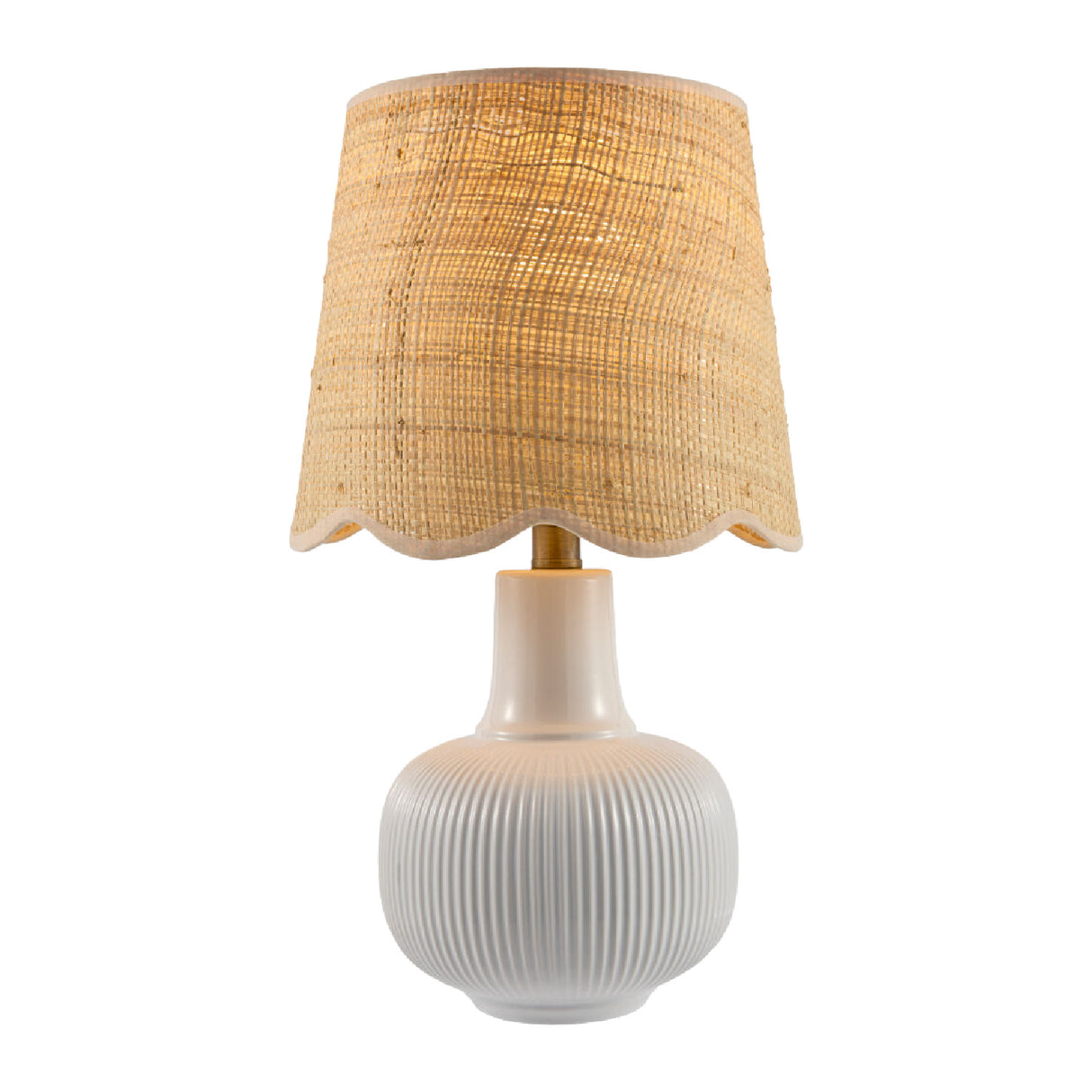Modern European furniture - Scalloped Beige Jute Table Lamp - www.oroa.com | Oroa.com