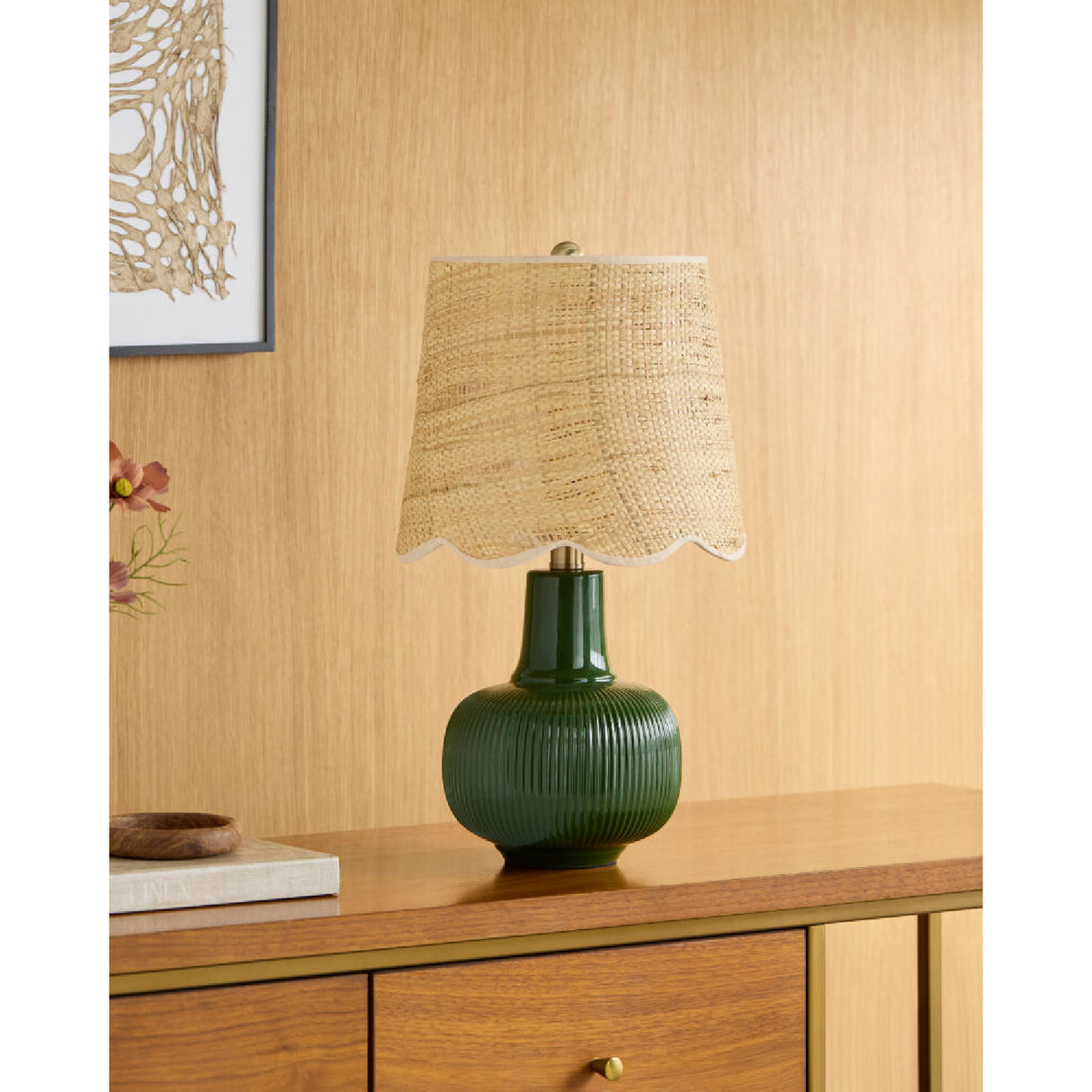 Modern European furniture - Scalloped Beige Jute Table Lamp - www.oroa.com | Oroa.com