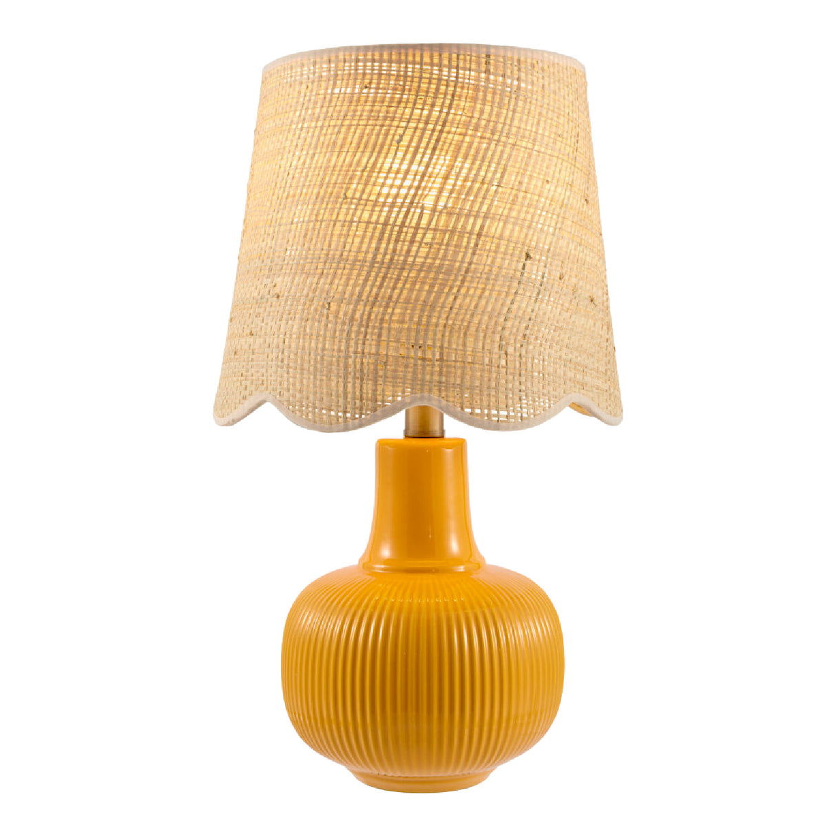 Modern European furniture - Scalloped Beige Jute Table Lamp - www.oroa.com | Oroa.com