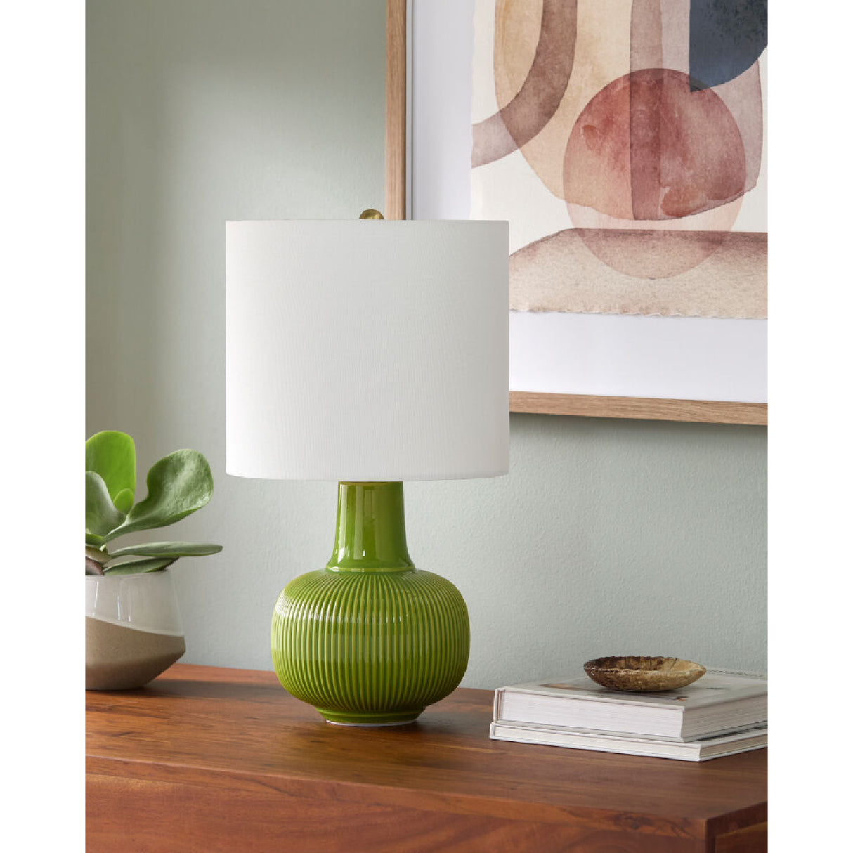 Modern European furniture - Reeded Ceramic Accent Table Lamp - www.oroa.com | Oroa.com