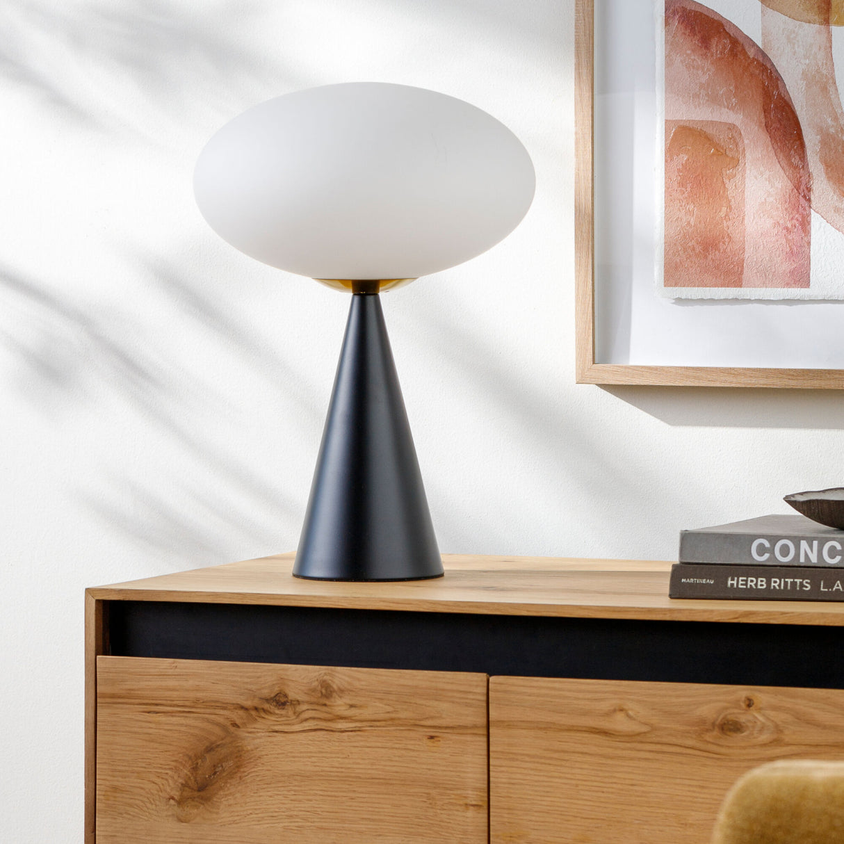 Modern European furniture - Oval White Glass Table Lamp - www.oroa.com | Oroa.com