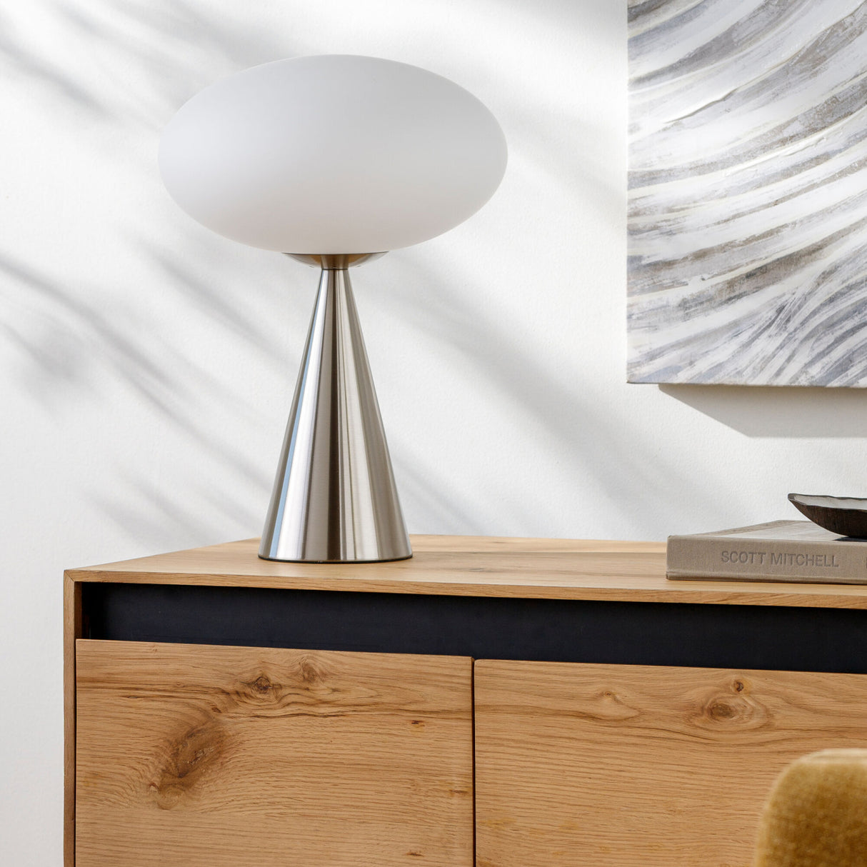 Modern European furniture - Oval White Glass Table Lamp - www.oroa.com | Oroa.com