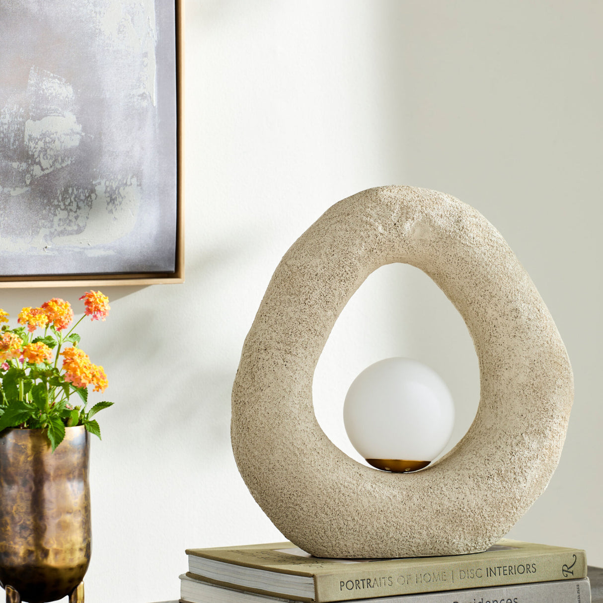Modern European furniture - Cream Organic-Shaped Table Lamp - www.oroa.com | Oroa.com