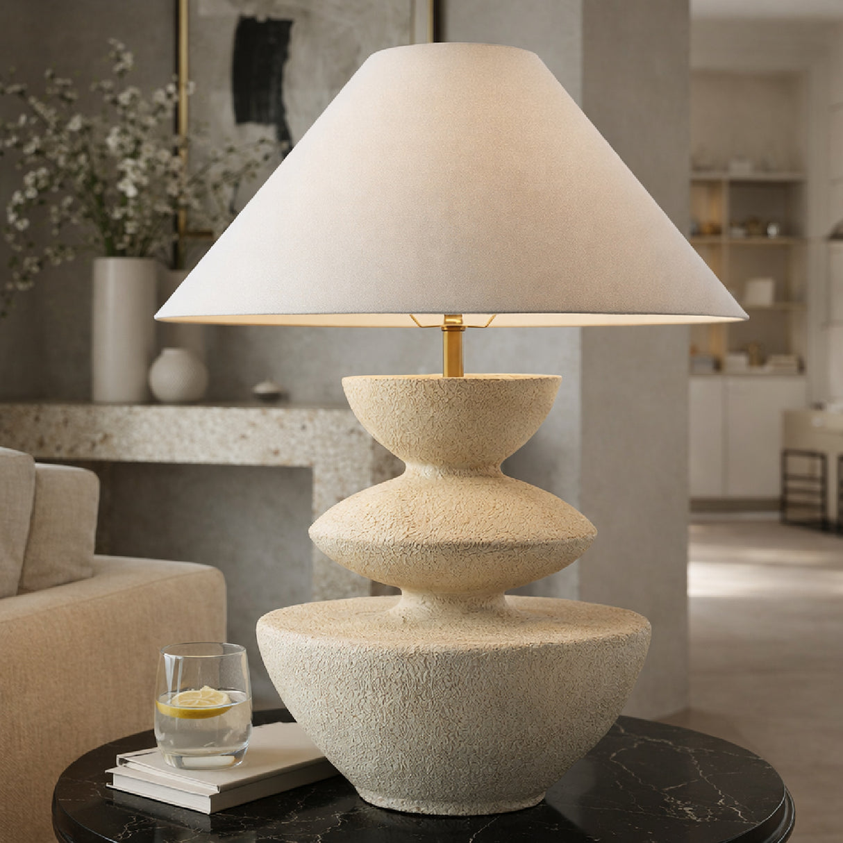 White Tiered Accent Table Lamp | Oroa.com