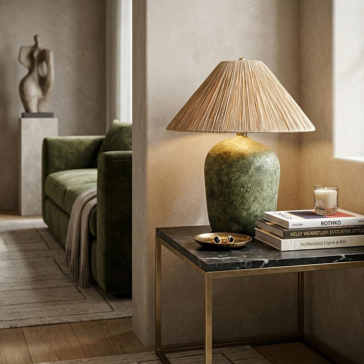 Modern European furniture - Seagrass Fibers Accent Table Lamp - www.oroa.com | Oroa.com