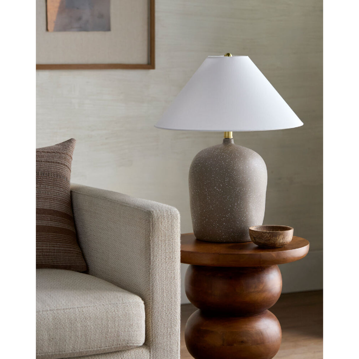 Modern European furniture - White Linen Empire Table Lamp - www.oroa.com | Oroa.com