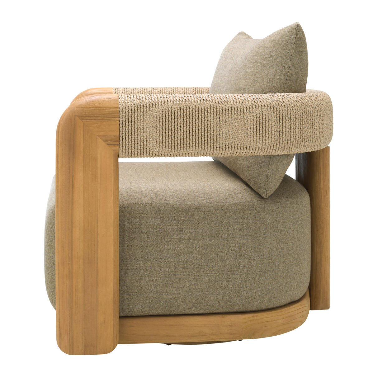 Cushioned Teak Outdoor Swivel Chair | Oroa.com
