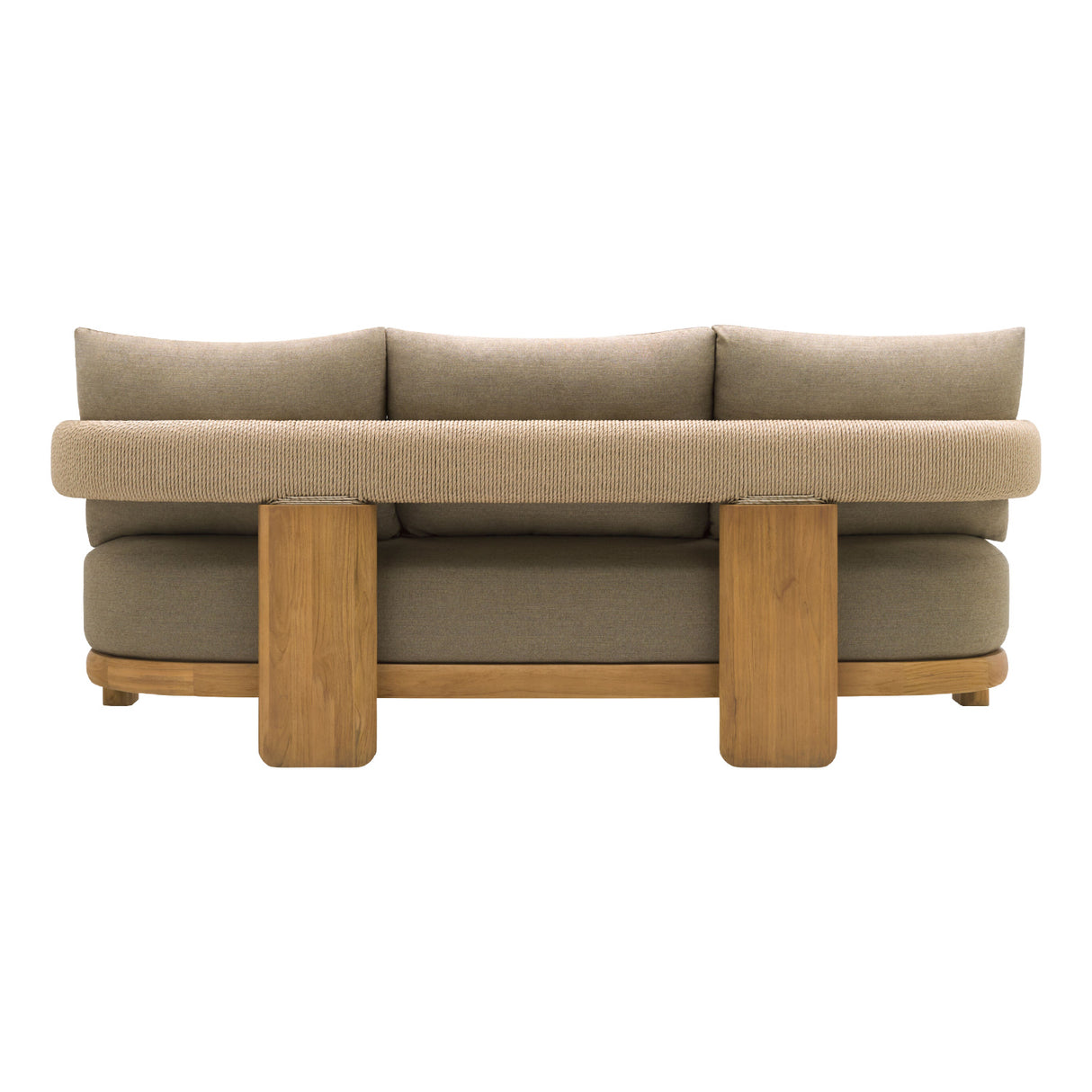 Modern European furniture - Cushioned Teak Outdoor Sofa - www.oroa.com | Oroa.com