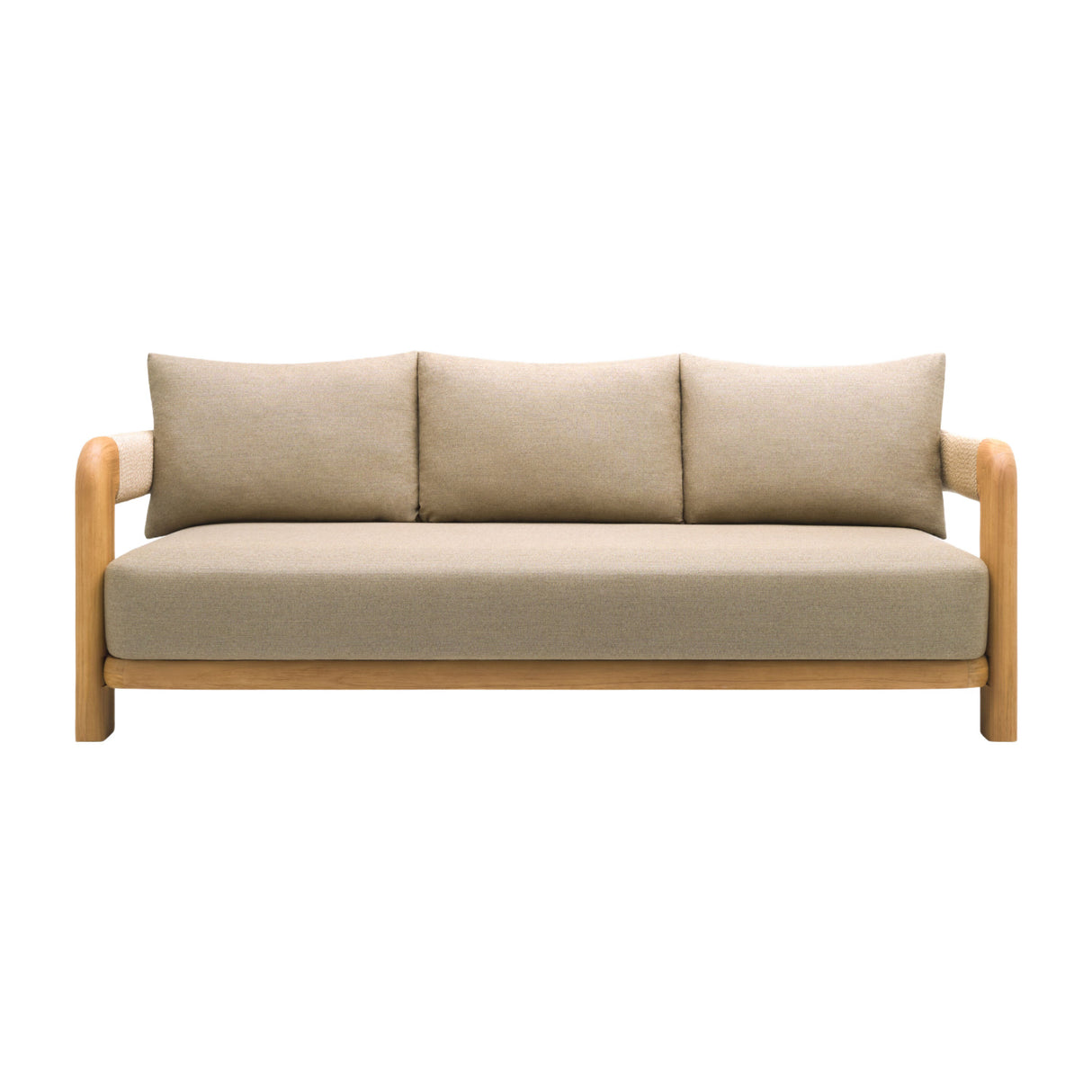 Modern European furniture - Cushioned Teak Outdoor Sofa - www.oroa.com | Oroa.com