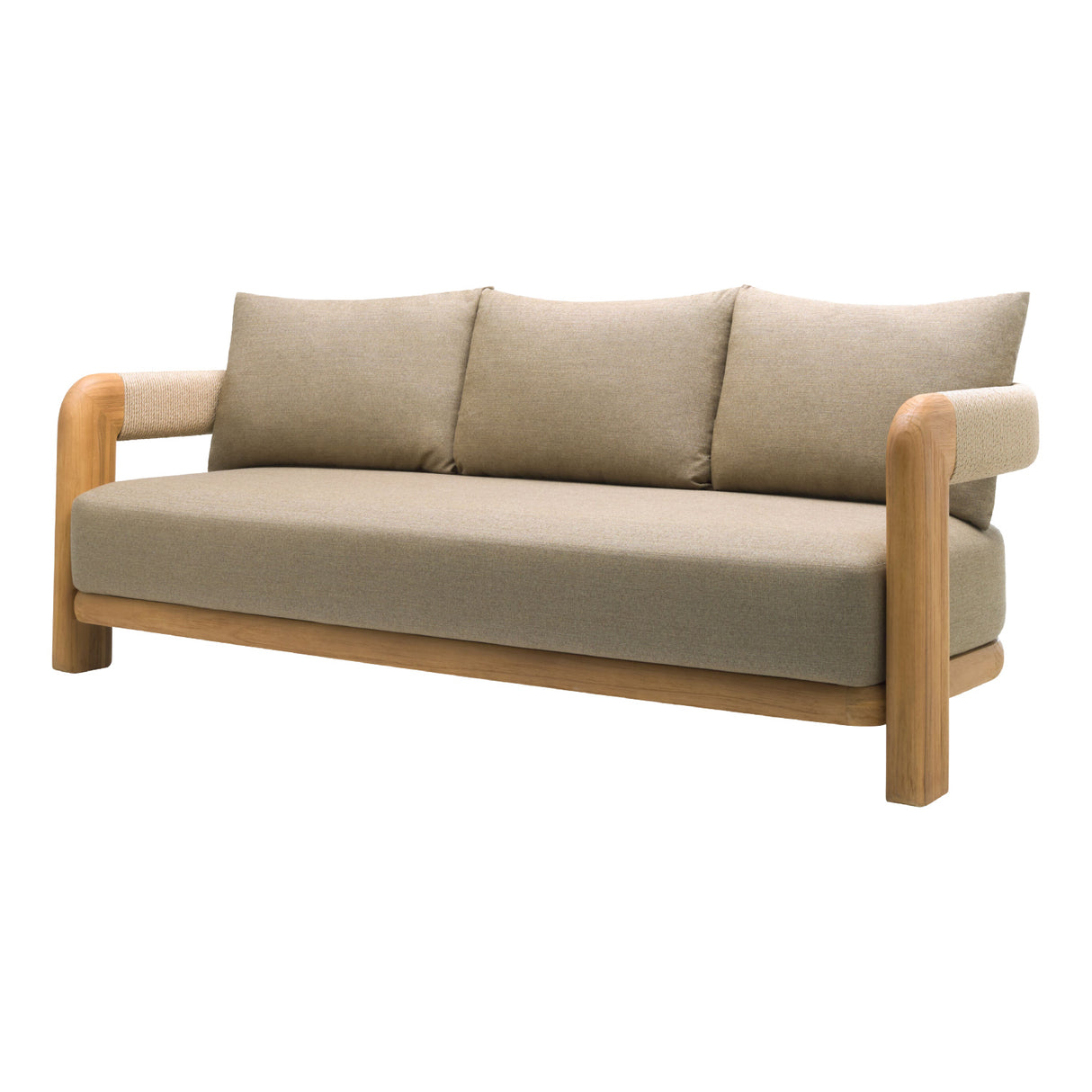Modern European furniture - Cushioned Teak Outdoor Sofa - www.oroa.com | Oroa.com