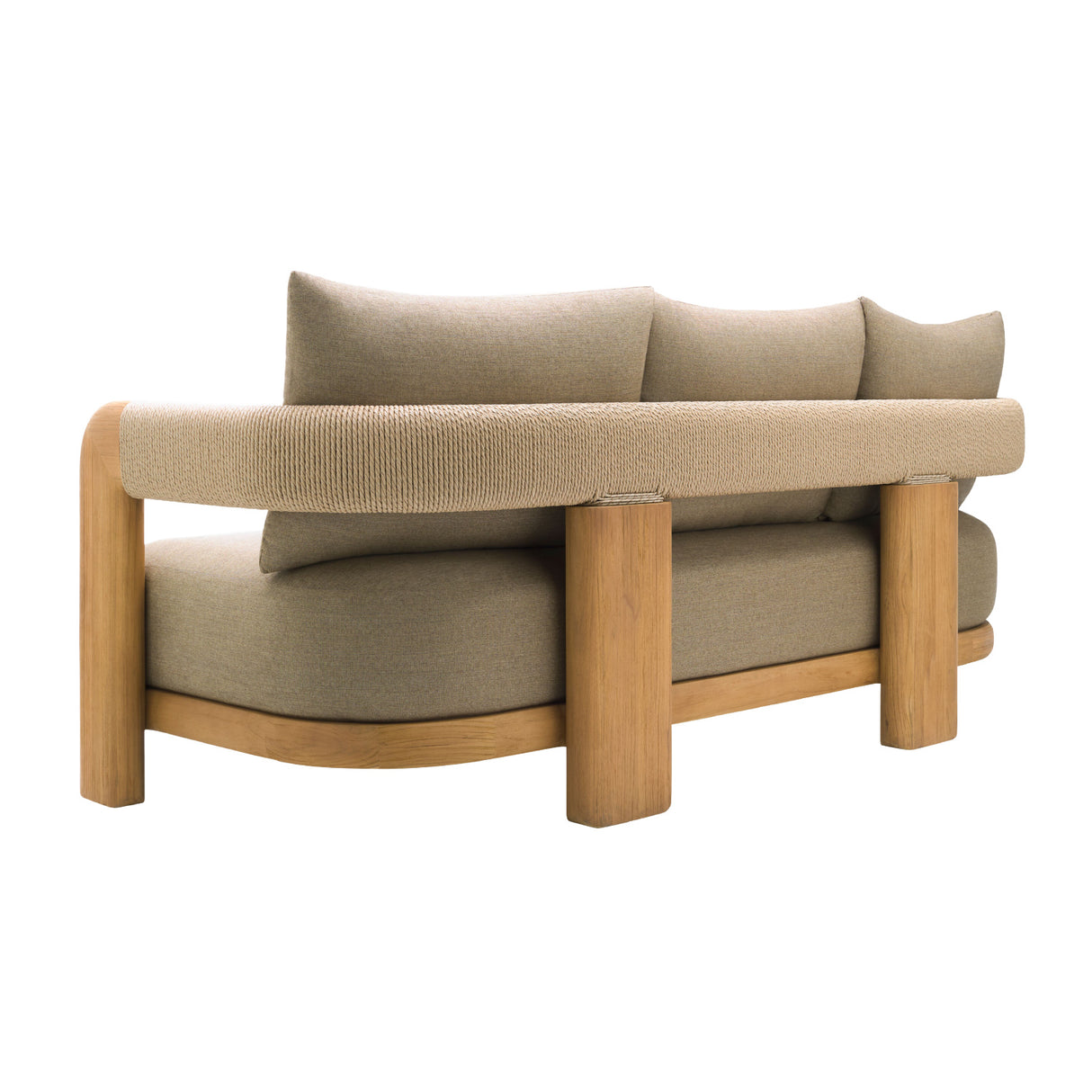 Modern European furniture - Cushioned Teak Outdoor Sofa - www.oroa.com | Oroa.com