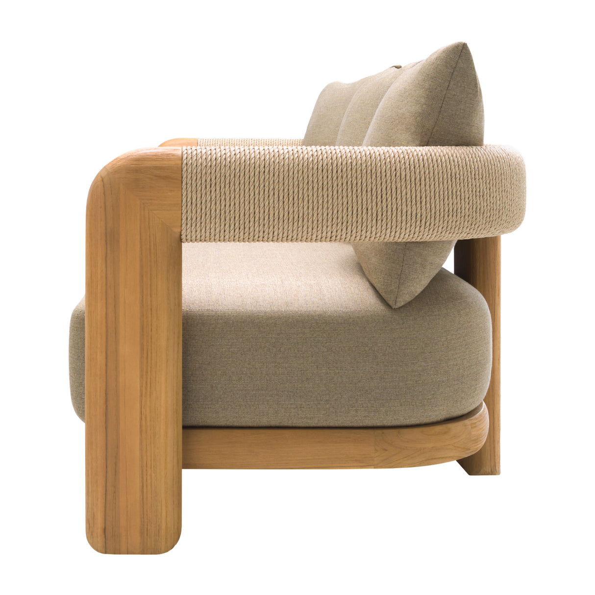 Modern European furniture - Cushioned Teak Outdoor Sofa - www.oroa.com | Oroa.com